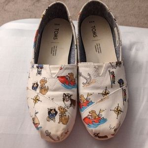 Toms Nautical Dogs canvas shoes